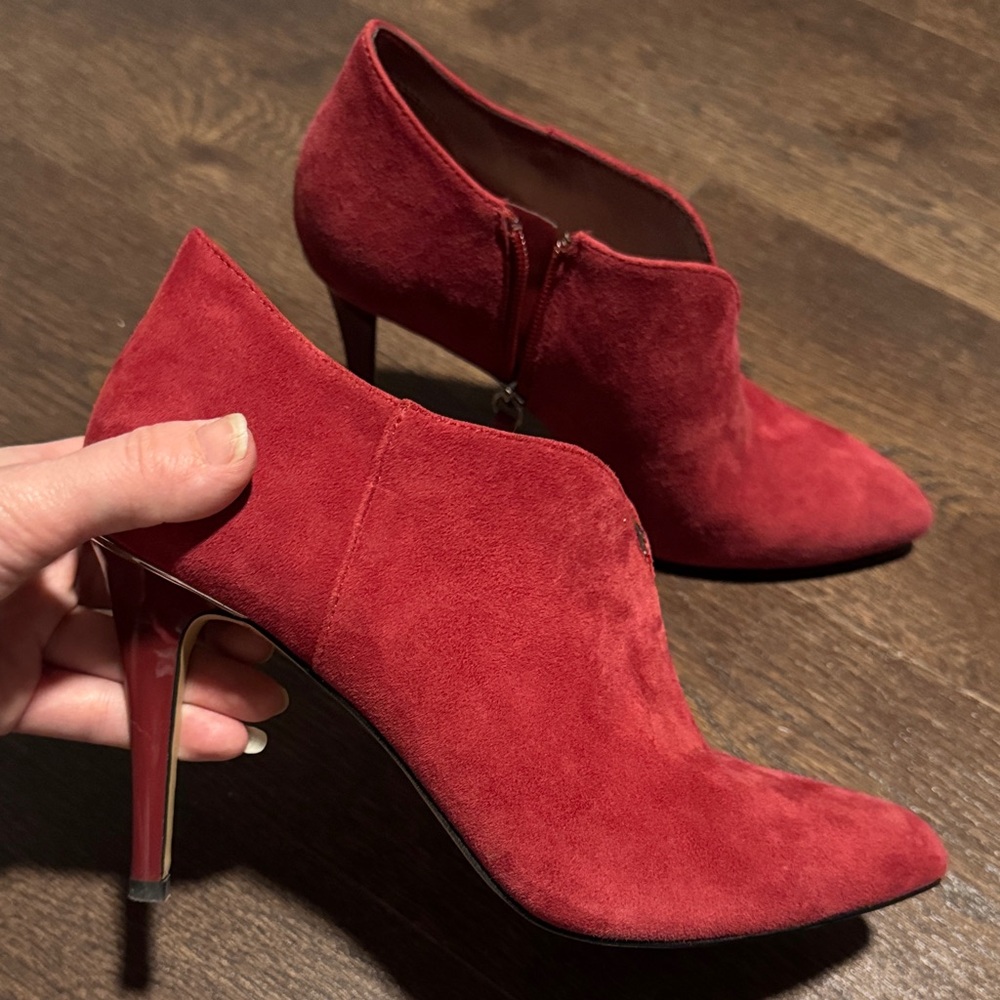Mila Dark Rouge Red Suede Heels